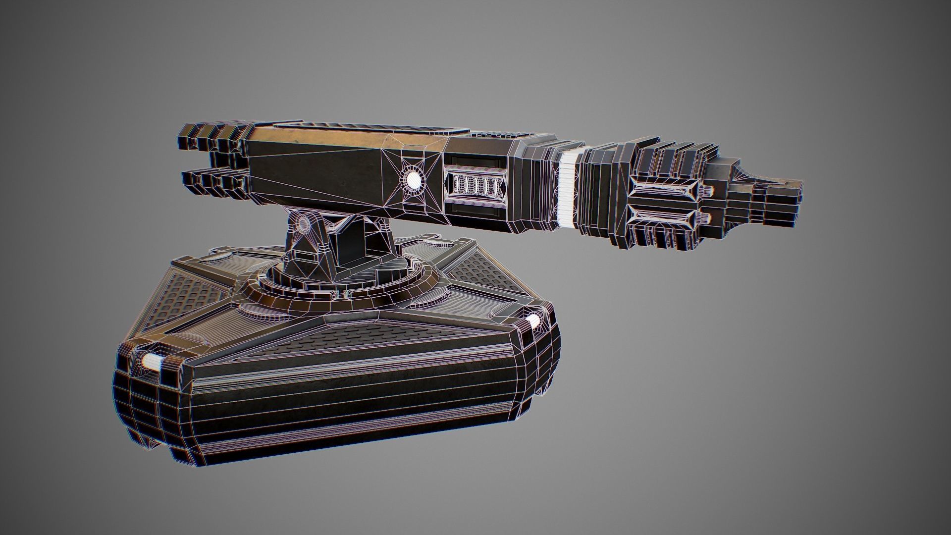 Sci-Fi Turret 2 Low-poly 3D model_12