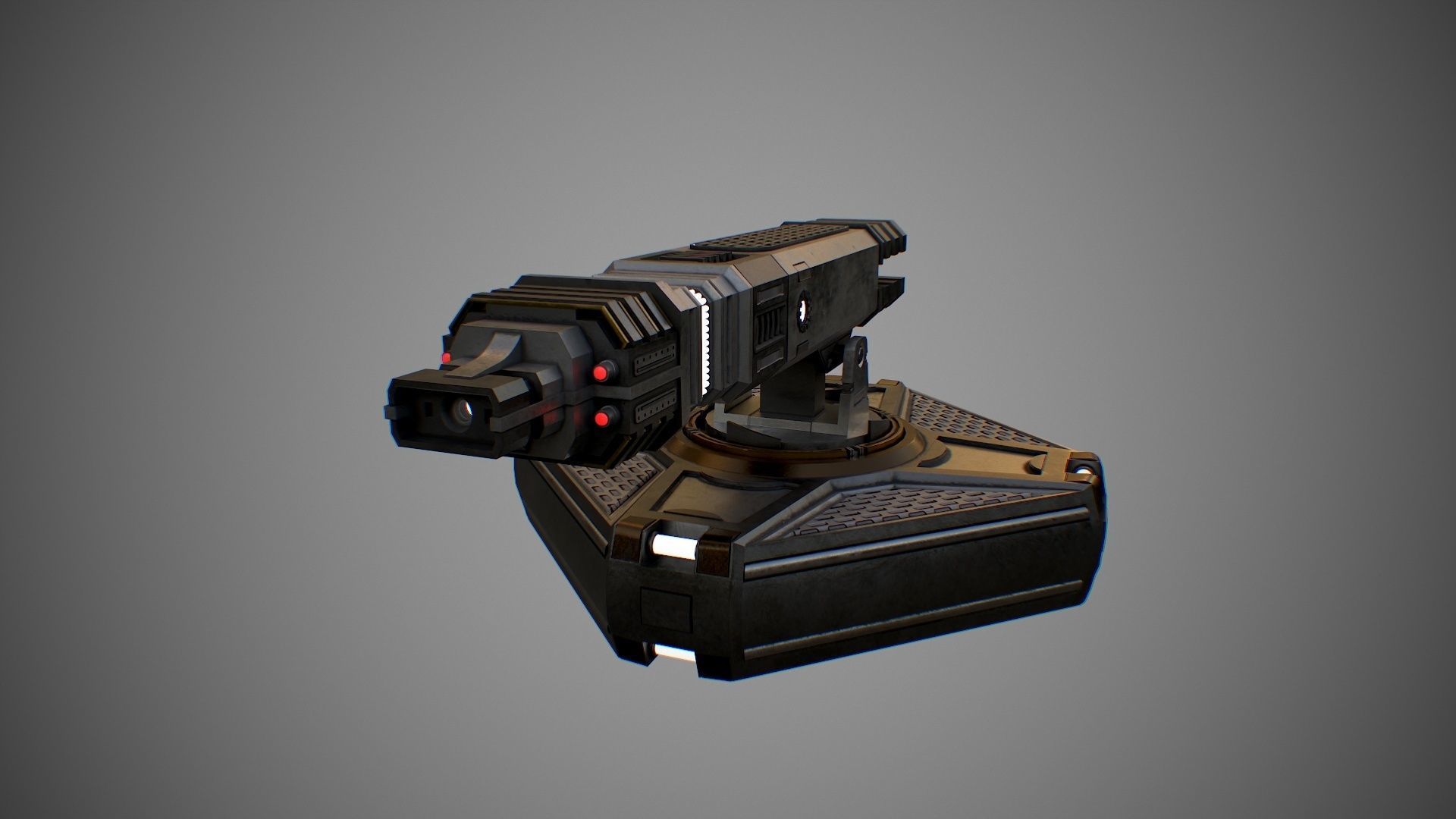 Sci-Fi Turret 2 Low-poly 3D model_5