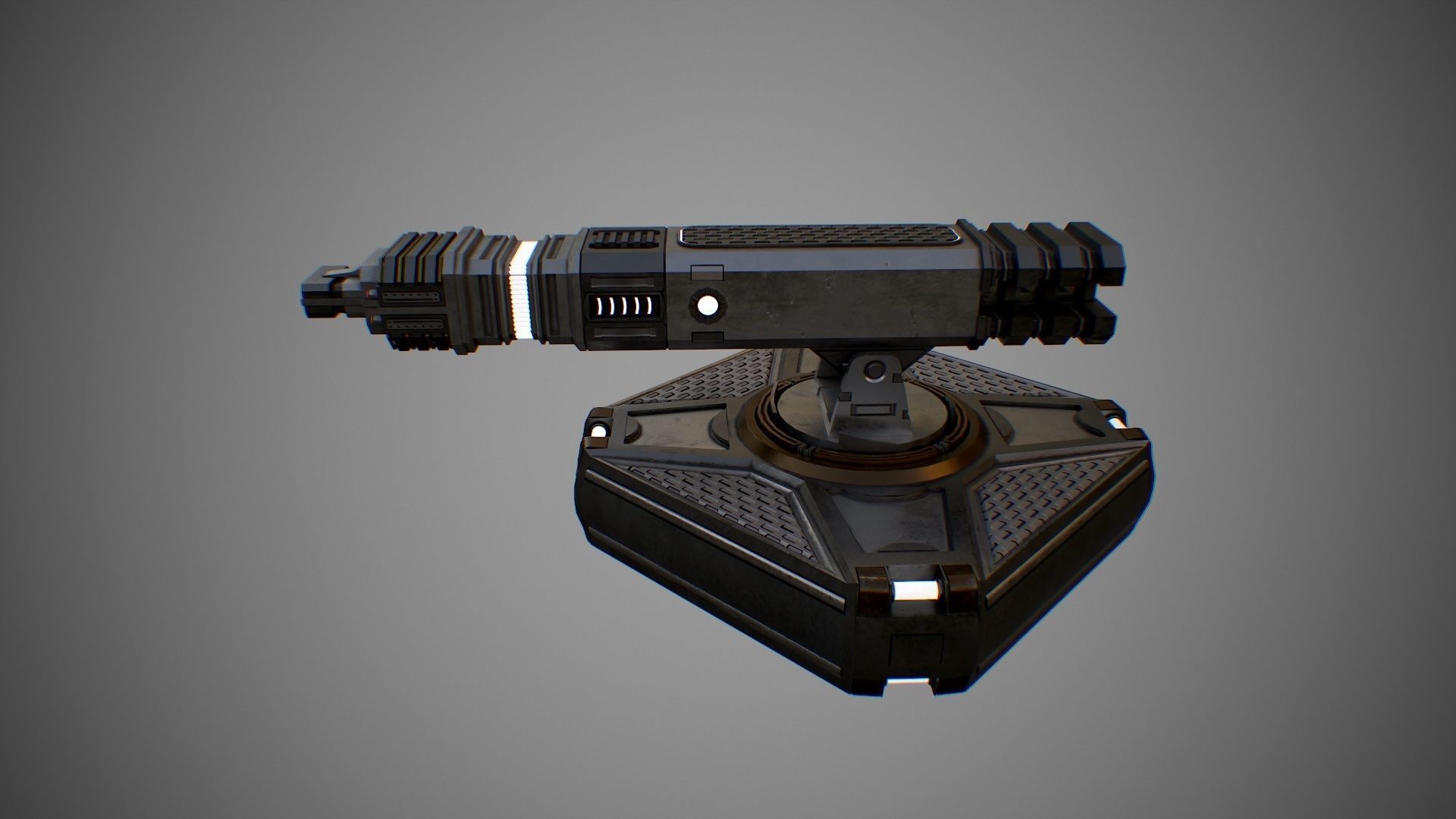 Sci-Fi Turret 2 Low-poly 3D model_8