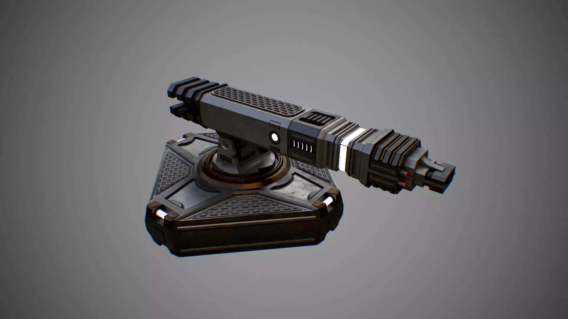 Sci-Fi Turret 2 Low-poly 3D model_0