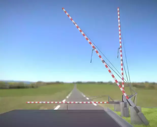 Railroad Barrier 8m High-Poly 3D model
