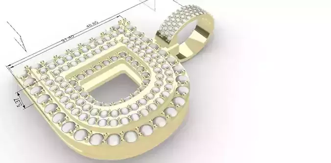 letter D gold ring with diamonds