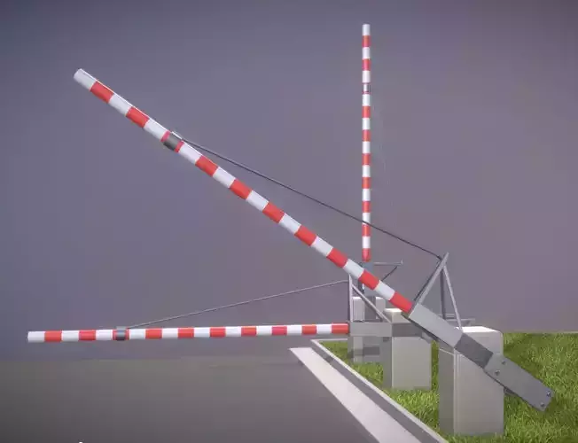 Railroad Barrier 4m High-Poly 3D model