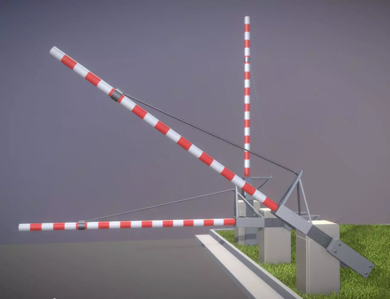 Railroad Barrier 4m High-Poly 3D model_0