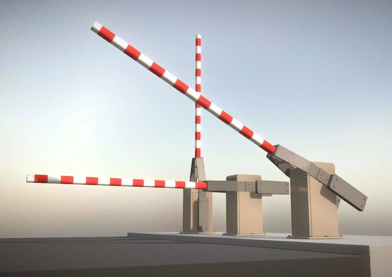 Railroad Barrier 3m High-Poly Version 3D model_0