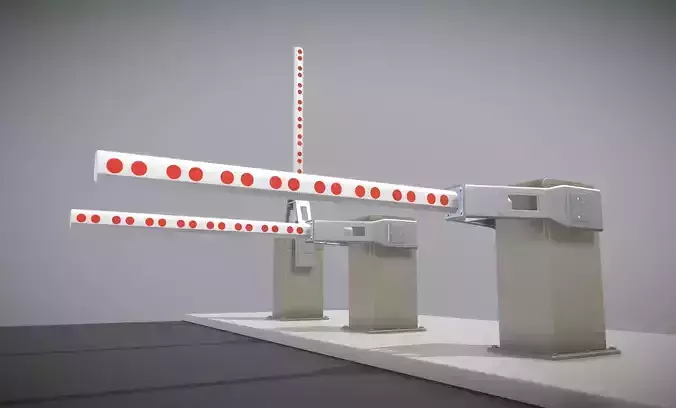 Railroad Barrier 2m High-Poly Version 3D model