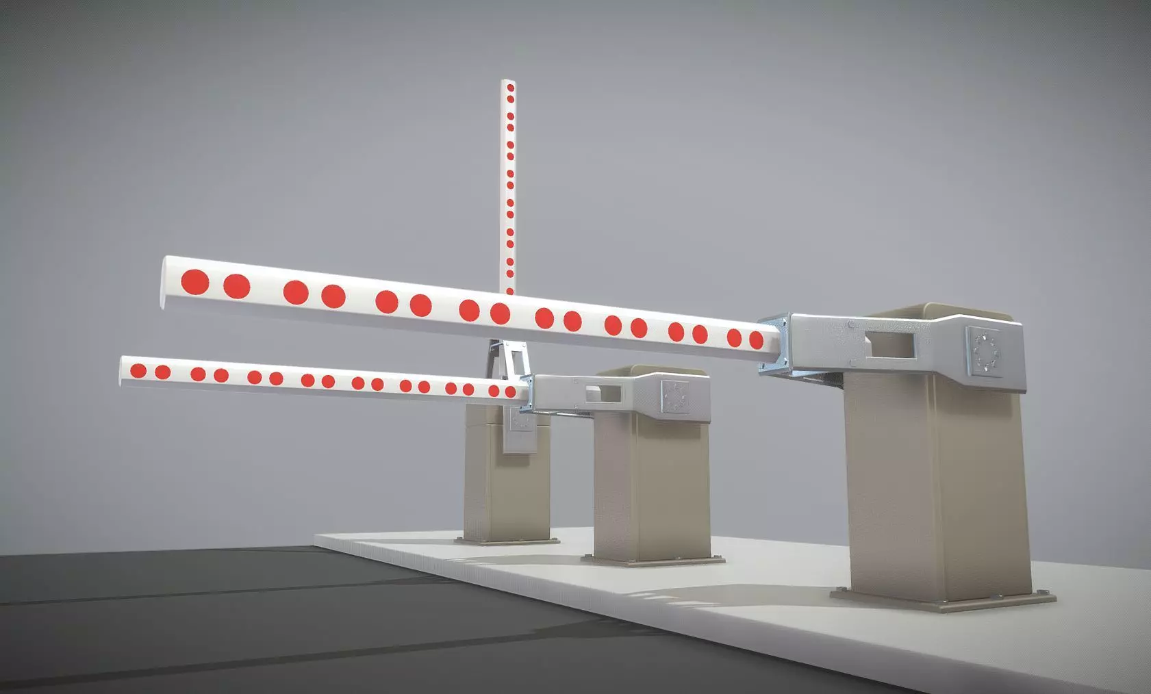 Railroad Barrier 2m High-Poly Version 3D model_0