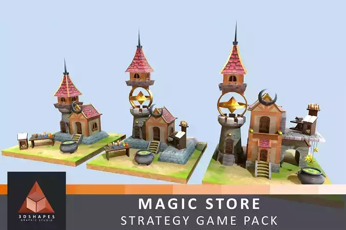 Magic Store - Strategy Game Pack Low-poly 3D model