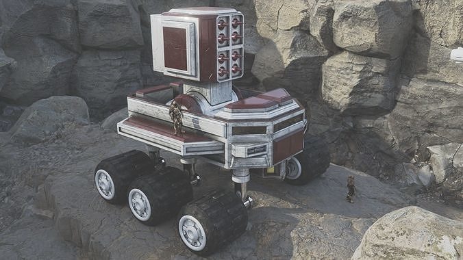 Scifi City Truck Missile Launcher Free 3D model