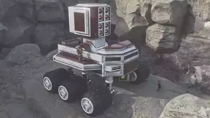 Scifi City Truck Missile Launcher Free 3D model