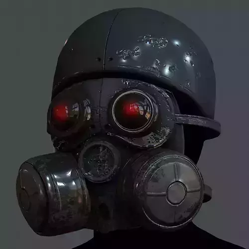Gas mask helmet 3d model scifi Low-poly Low-poly 3D model