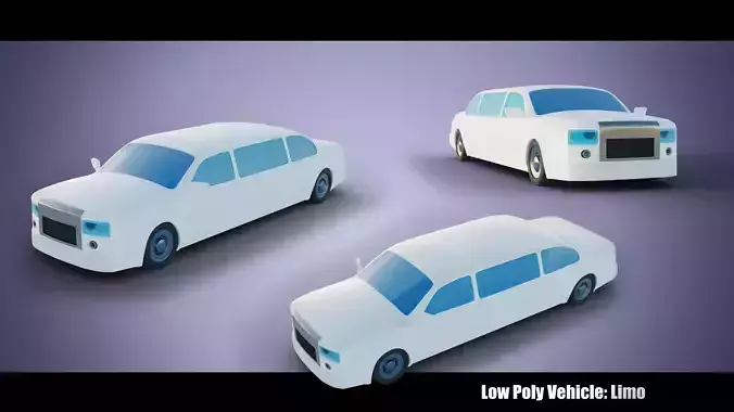 Low Poly Vehicle - Vanilla Limousine Low-poly 3D model