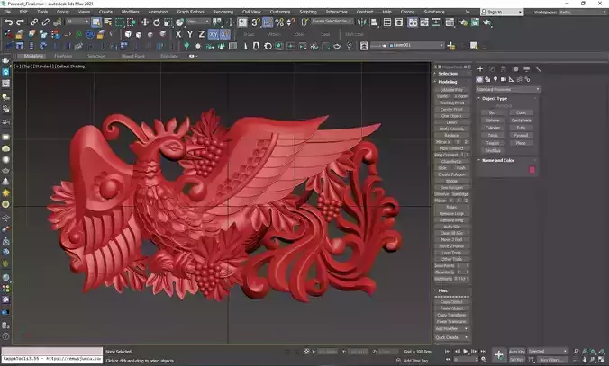 Peacock eagle 3D print model