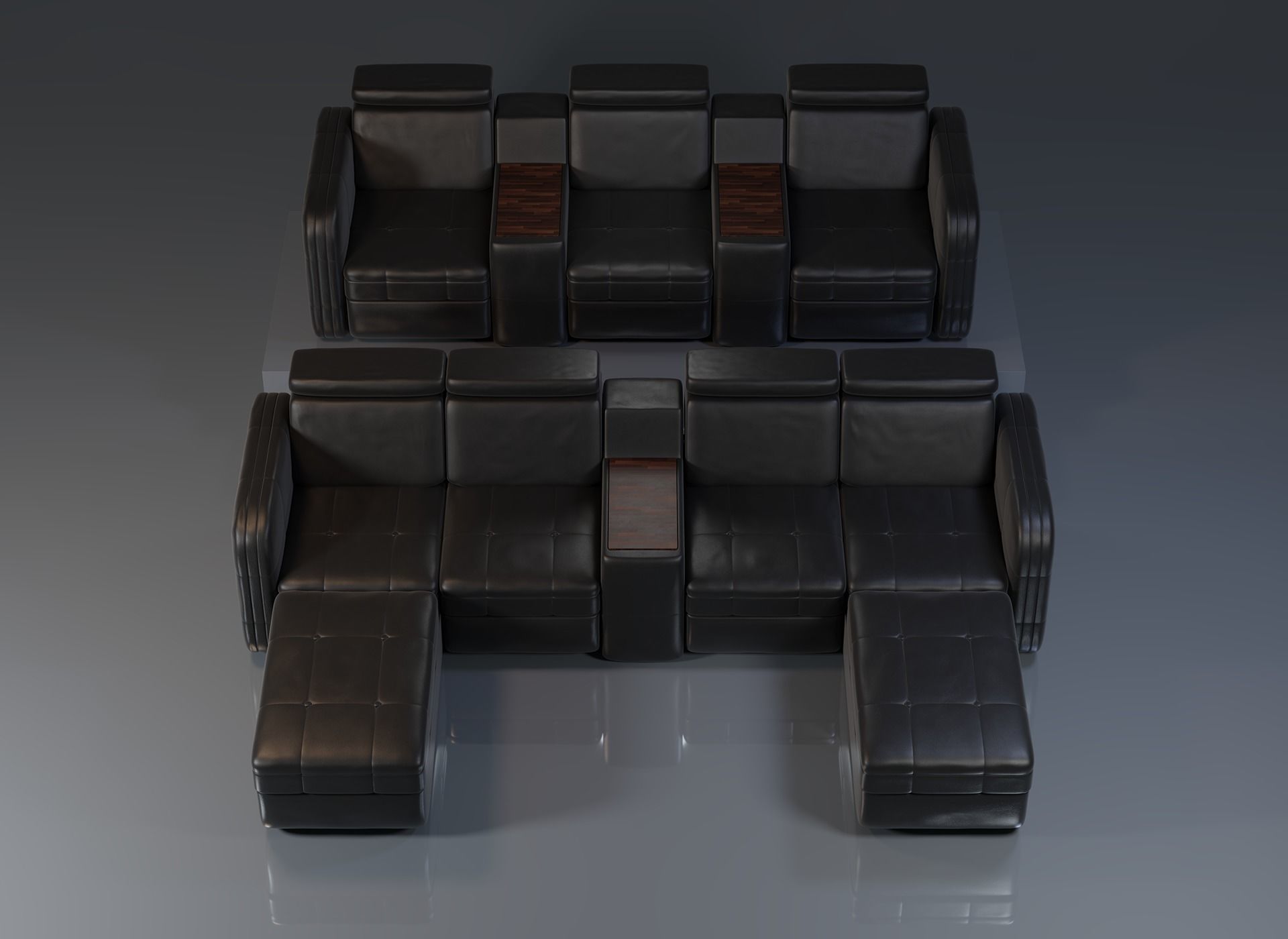 Cinema Seating Cinema Sofa Cinema Armchairs 3D model 3D model_3