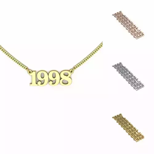 Number Necklace Birth Year