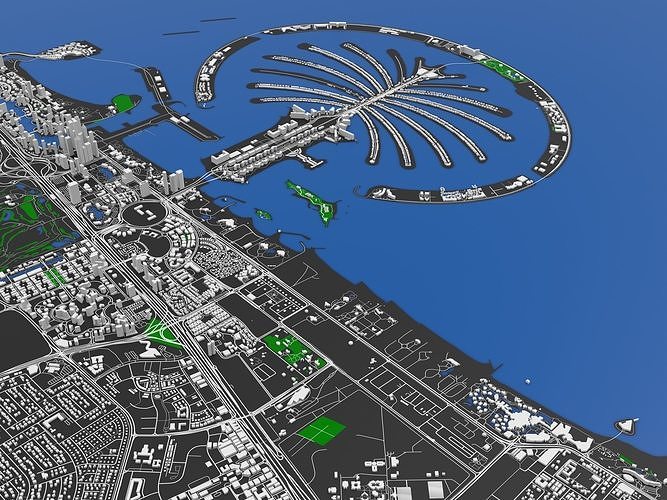 Dubai a fragment of the city center 3D model