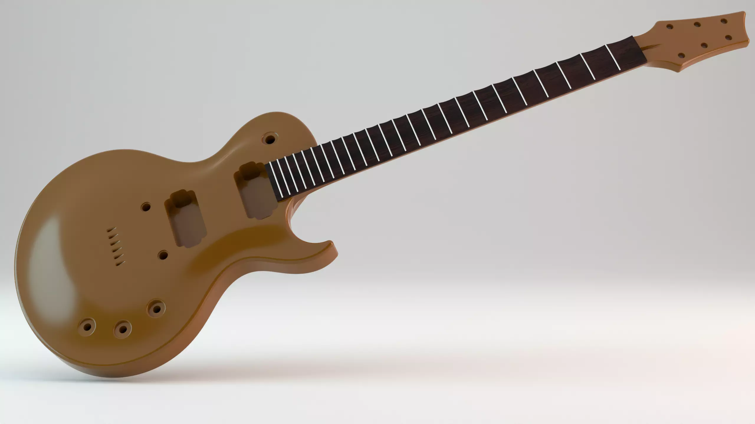 CNC Ready Les Paul Style Guitar Single Cut 3D print model_0