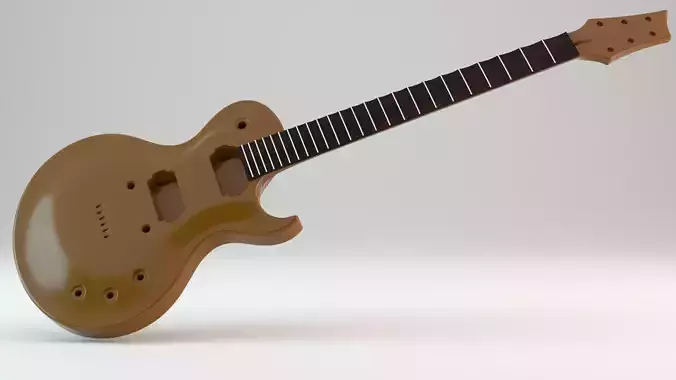 CNC Ready Les Paul Style Guitar Single Cut 3D print model