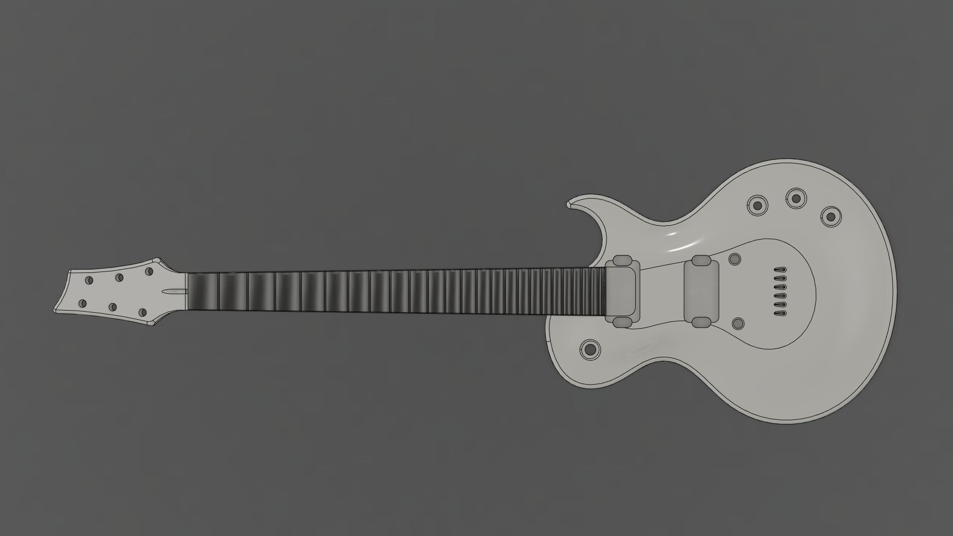 CNC Ready Les Paul Style Guitar Single Cut 3D print model_4