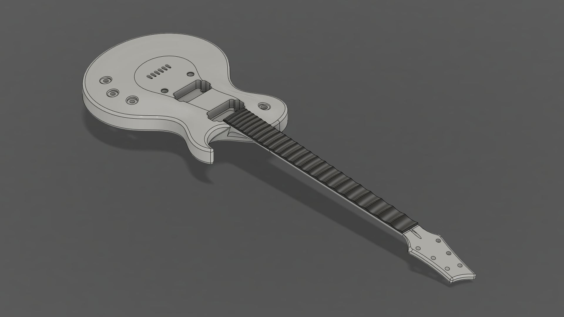 CNC Ready Les Paul Style Guitar Single Cut 3D print model_7