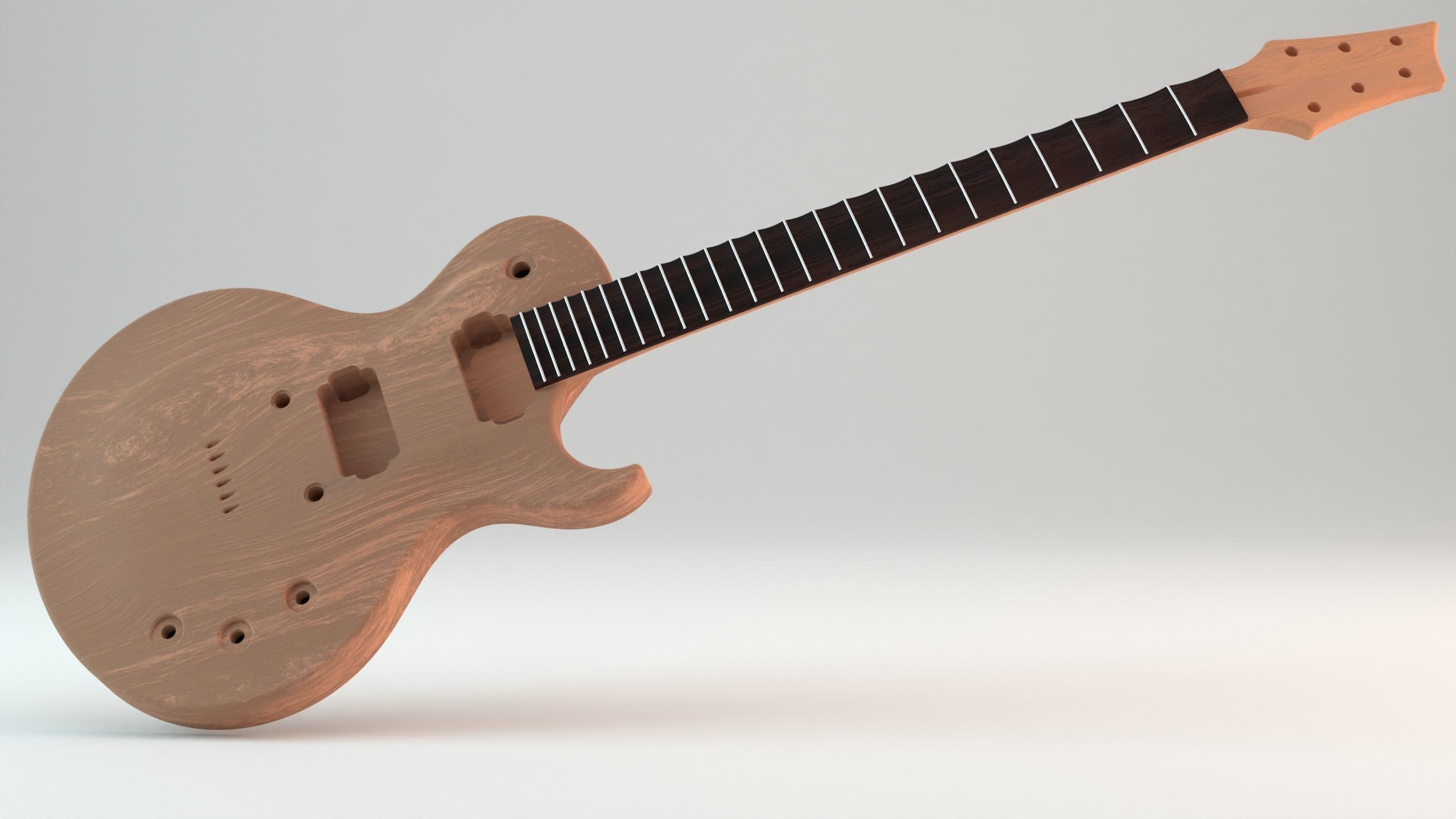 CNC Ready Les Paul Style Guitar Single Cut 3D print model_1