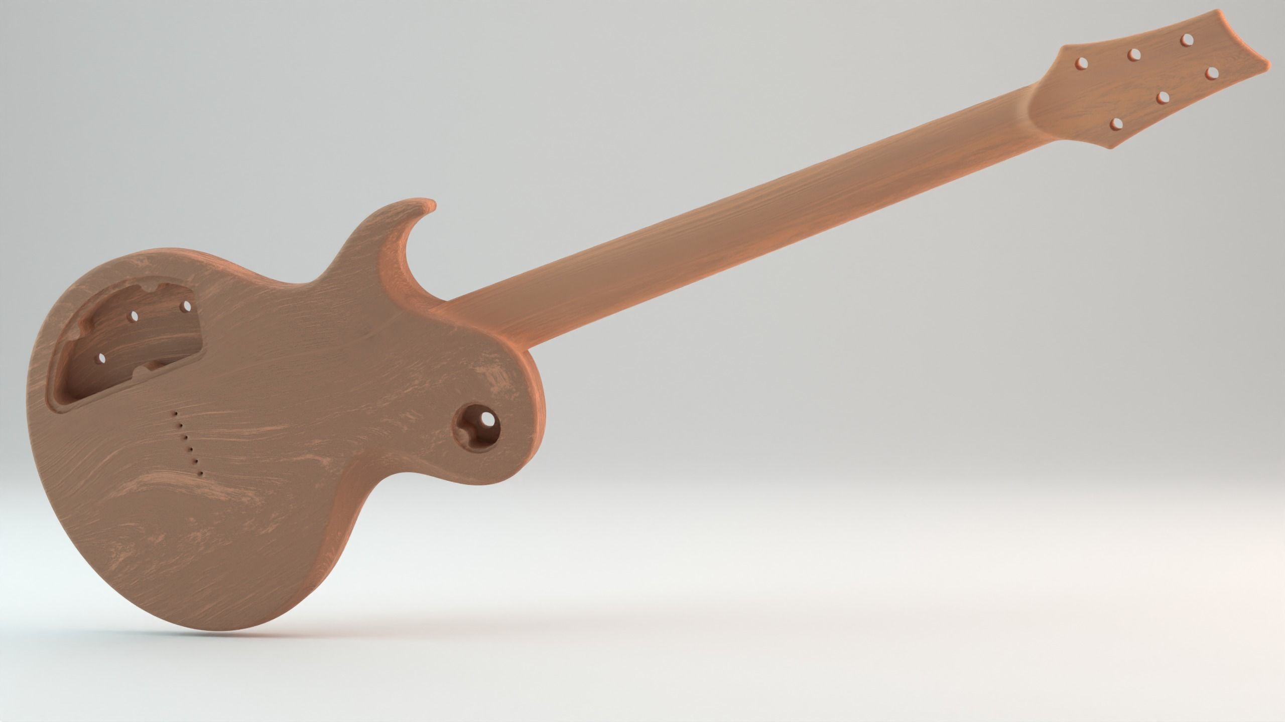 CNC Ready Les Paul Style Guitar Single Cut 3D print model_3