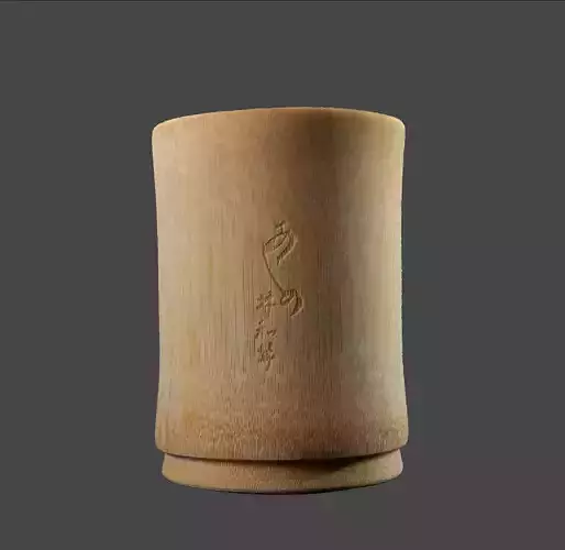 Traditional Japanese bamboo glass Low-poly 3D model
