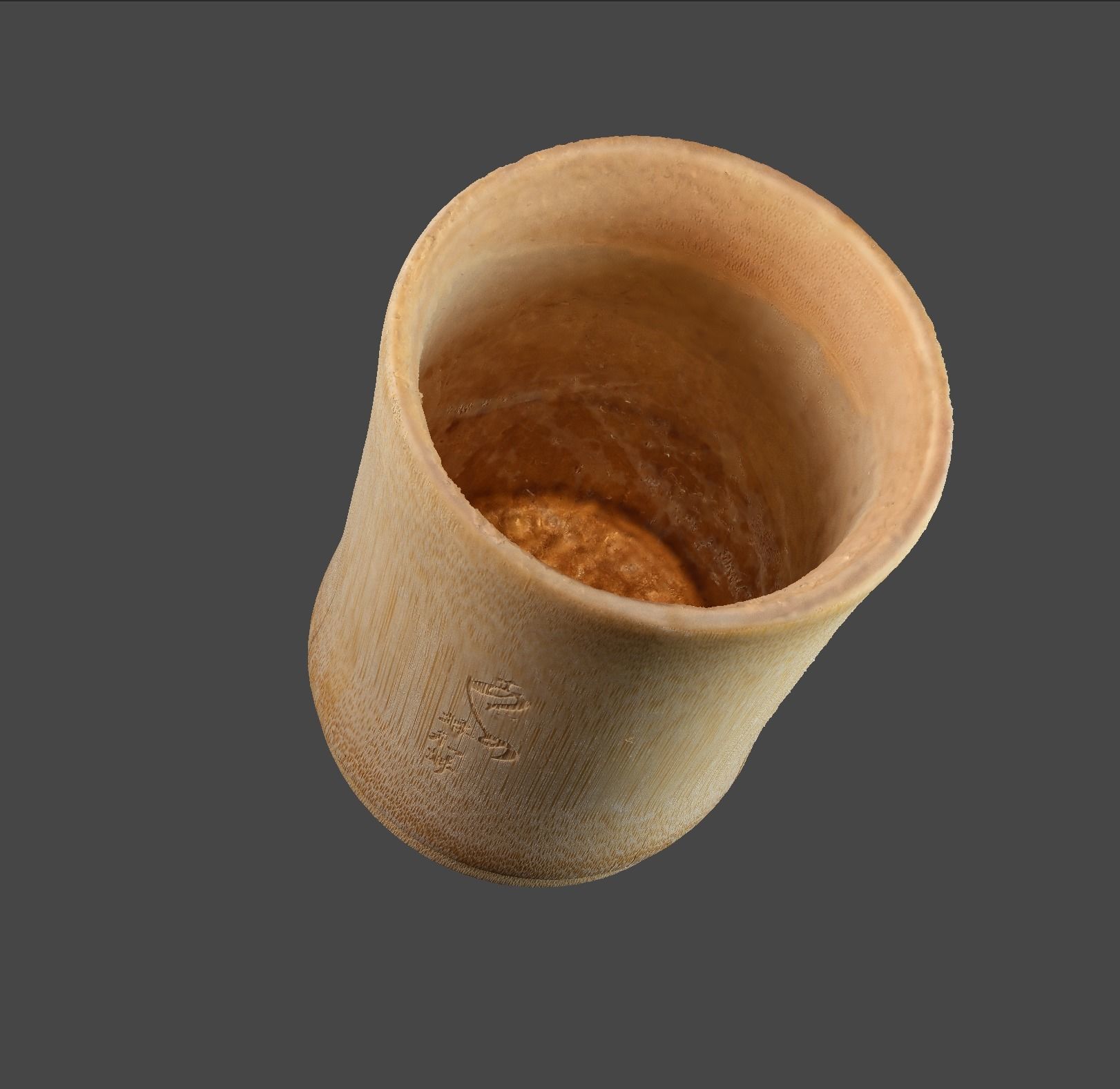 Traditional Japanese bamboo glass Low-poly 3D model_1