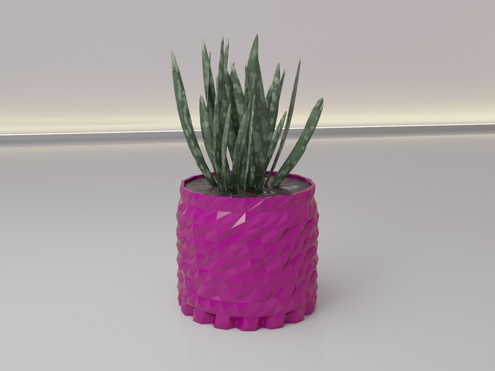 succulent flower pot 3D print model_13