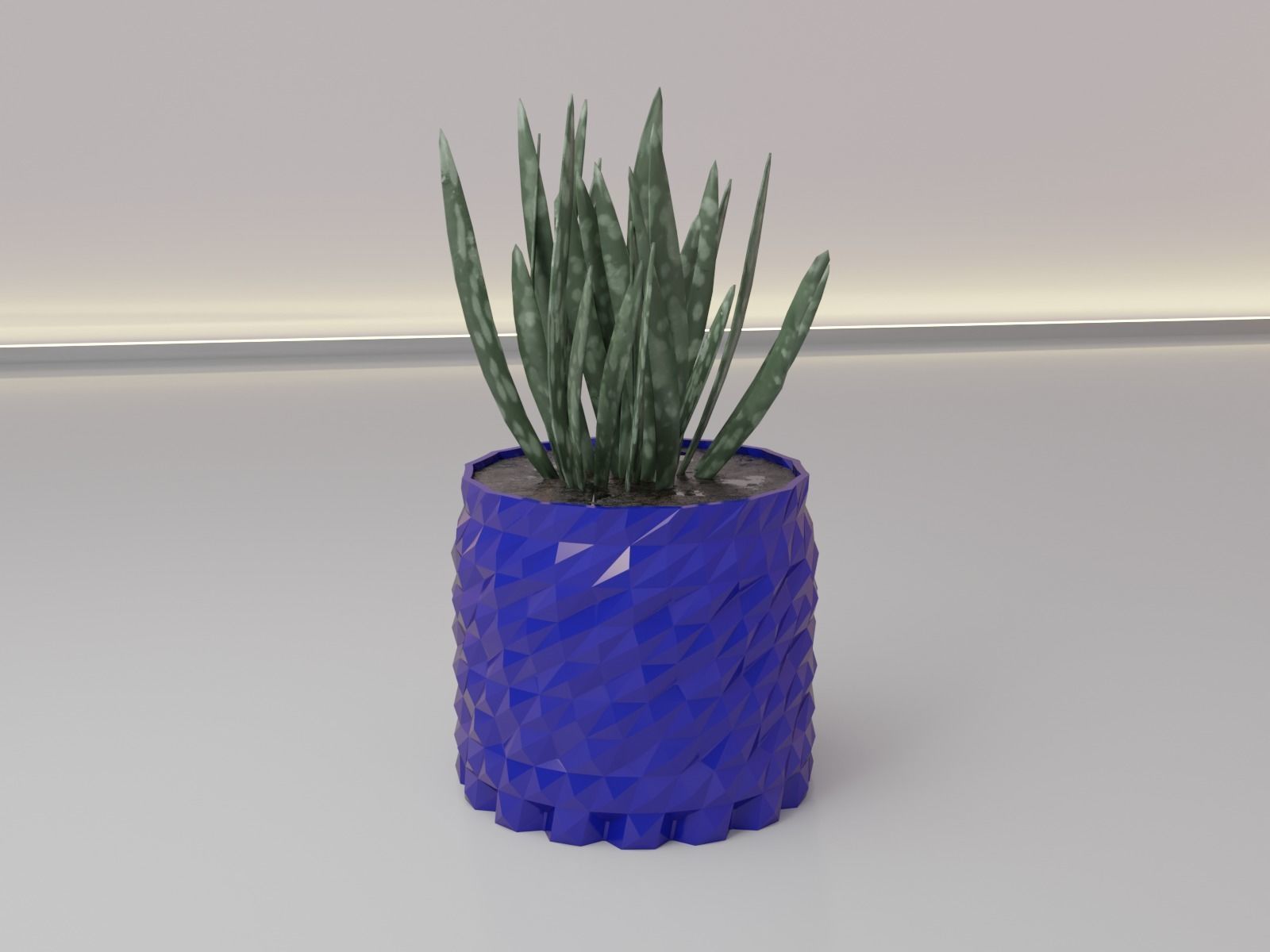 succulent flower pot 3D print model_11