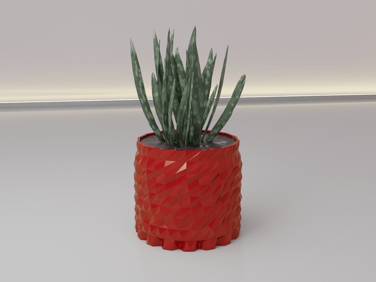 succulent flower pot 3D print model_14