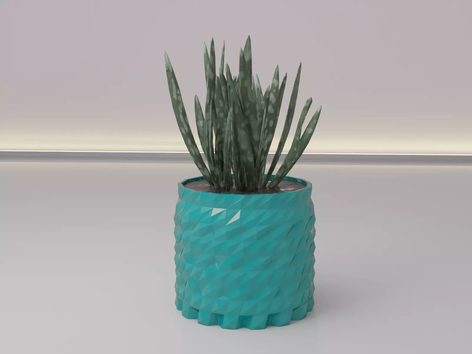 succulent flower pot 3D print model_0