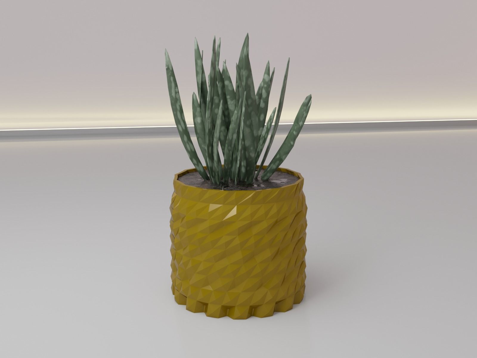 succulent flower pot 3D print model_9
