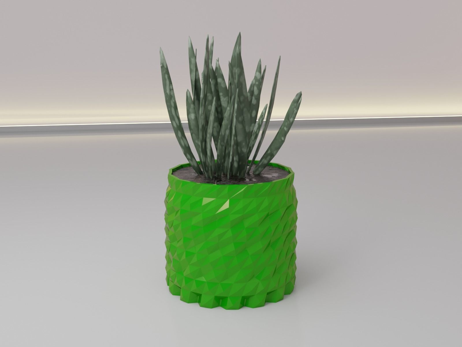 succulent flower pot 3D print model_10
