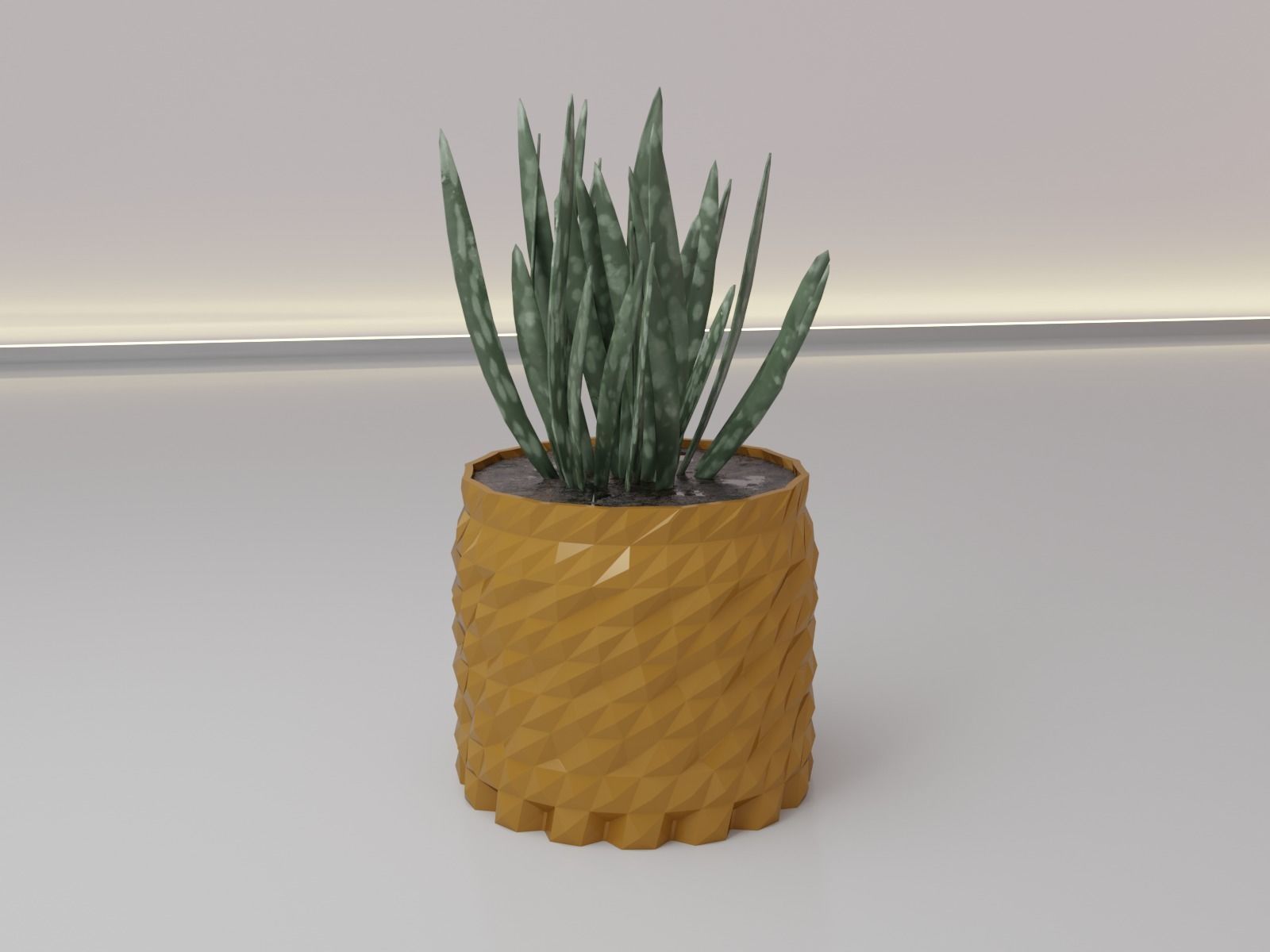 succulent flower pot 3D print model_12