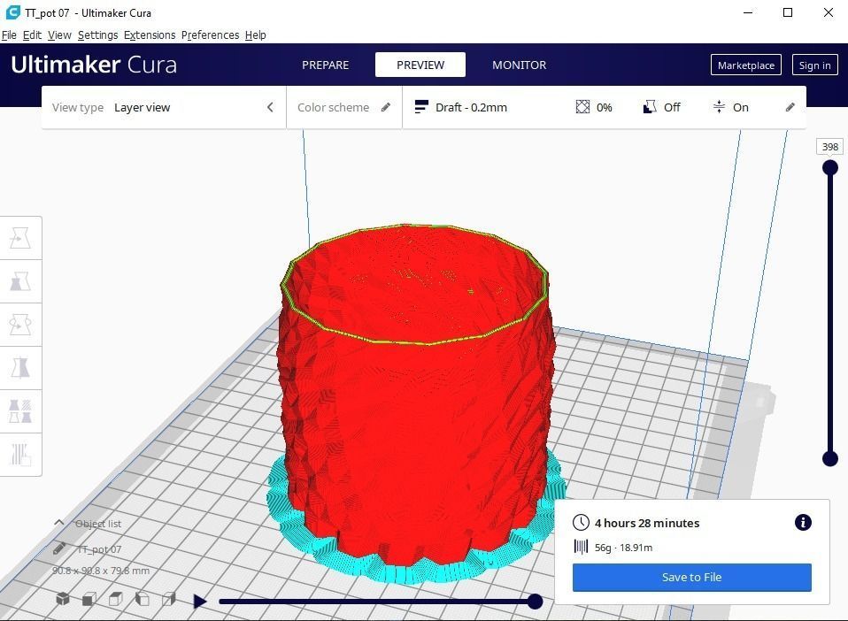 succulent flower pot 3D print model_15