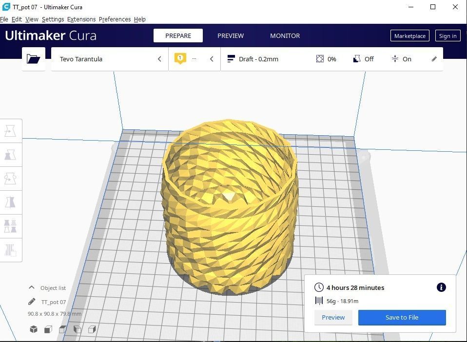 succulent flower pot 3D print model_1