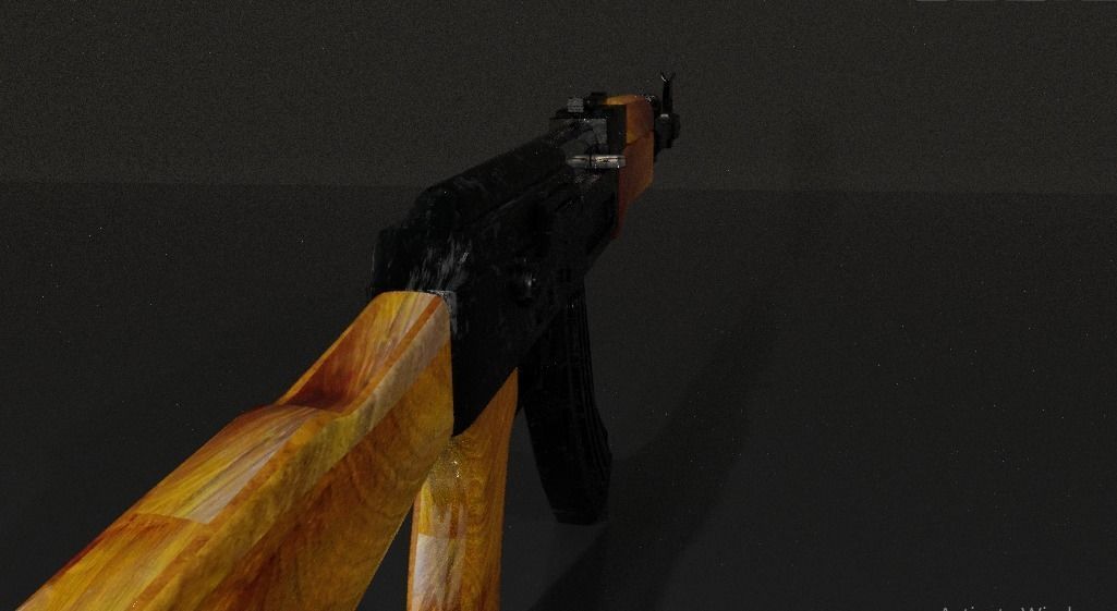 Model AK-47 Low Poly 3D Gun Low-poly 3D model_2