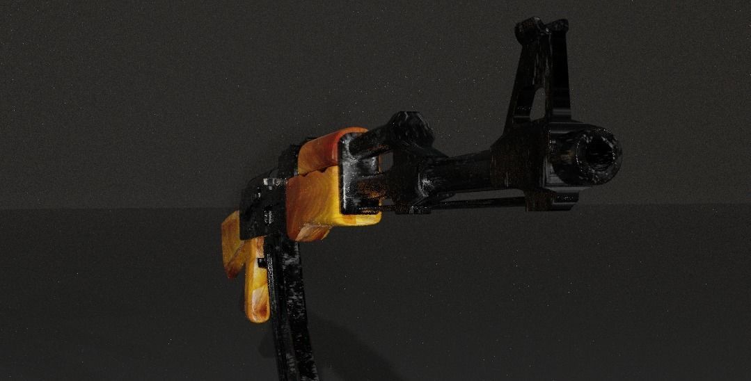 Model AK-47 Low Poly 3D Gun Low-poly 3D model_5