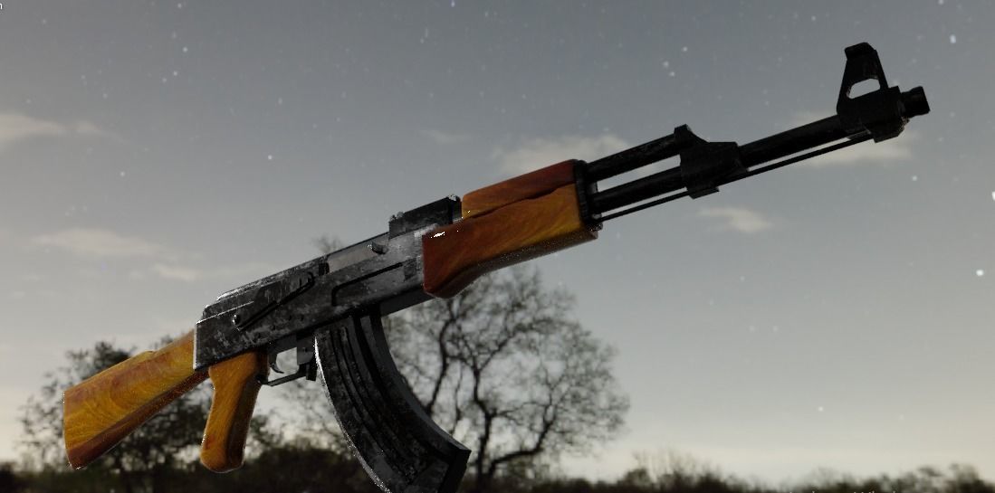 Model AK-47 Low Poly 3D Gun Low-poly 3D model_4