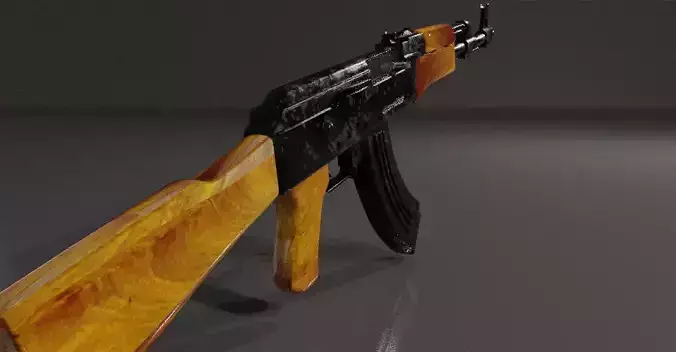 Model AK-47 Low Poly 3D Gun Low-poly 3D model