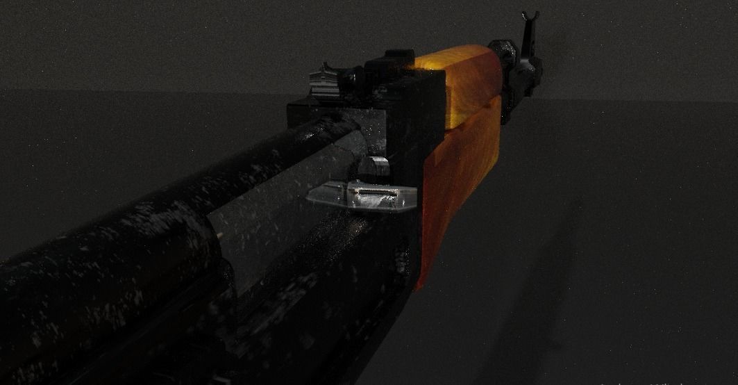 Model AK-47 Low Poly 3D Gun Low-poly 3D model_3