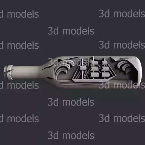 3d STL models for CNC router ship in a bottle