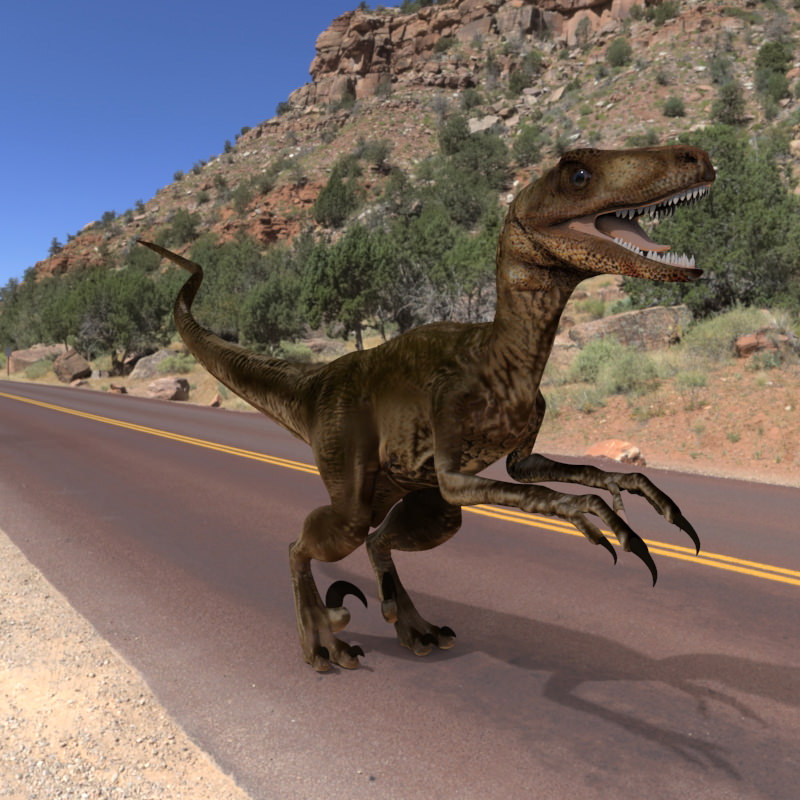 Deynonichus dinosaur 3D model_2