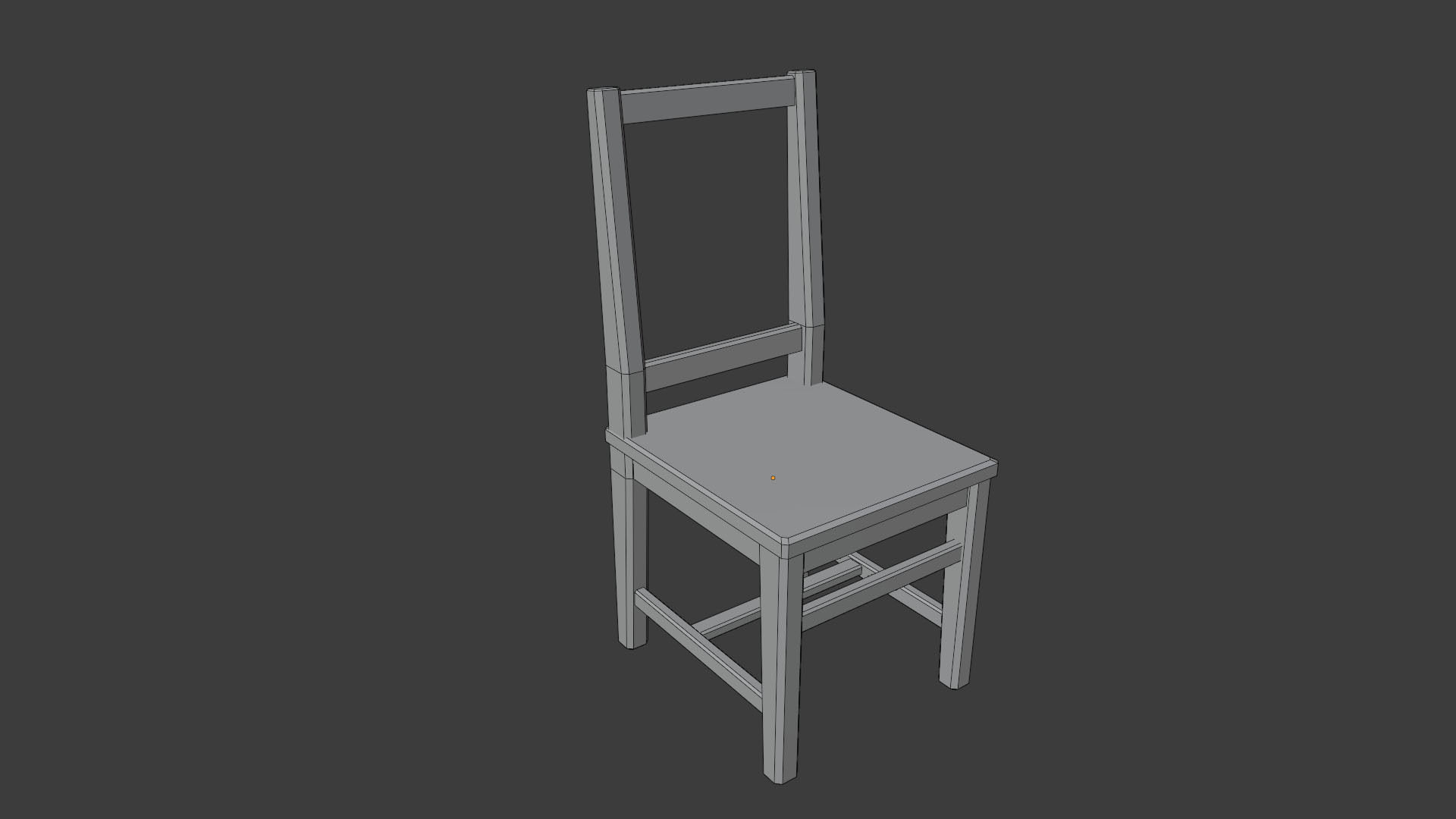 Chair wooden Low-poly 3D model_5