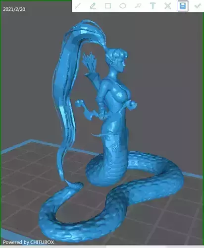 Snake Elf Woman Bowman 3D model