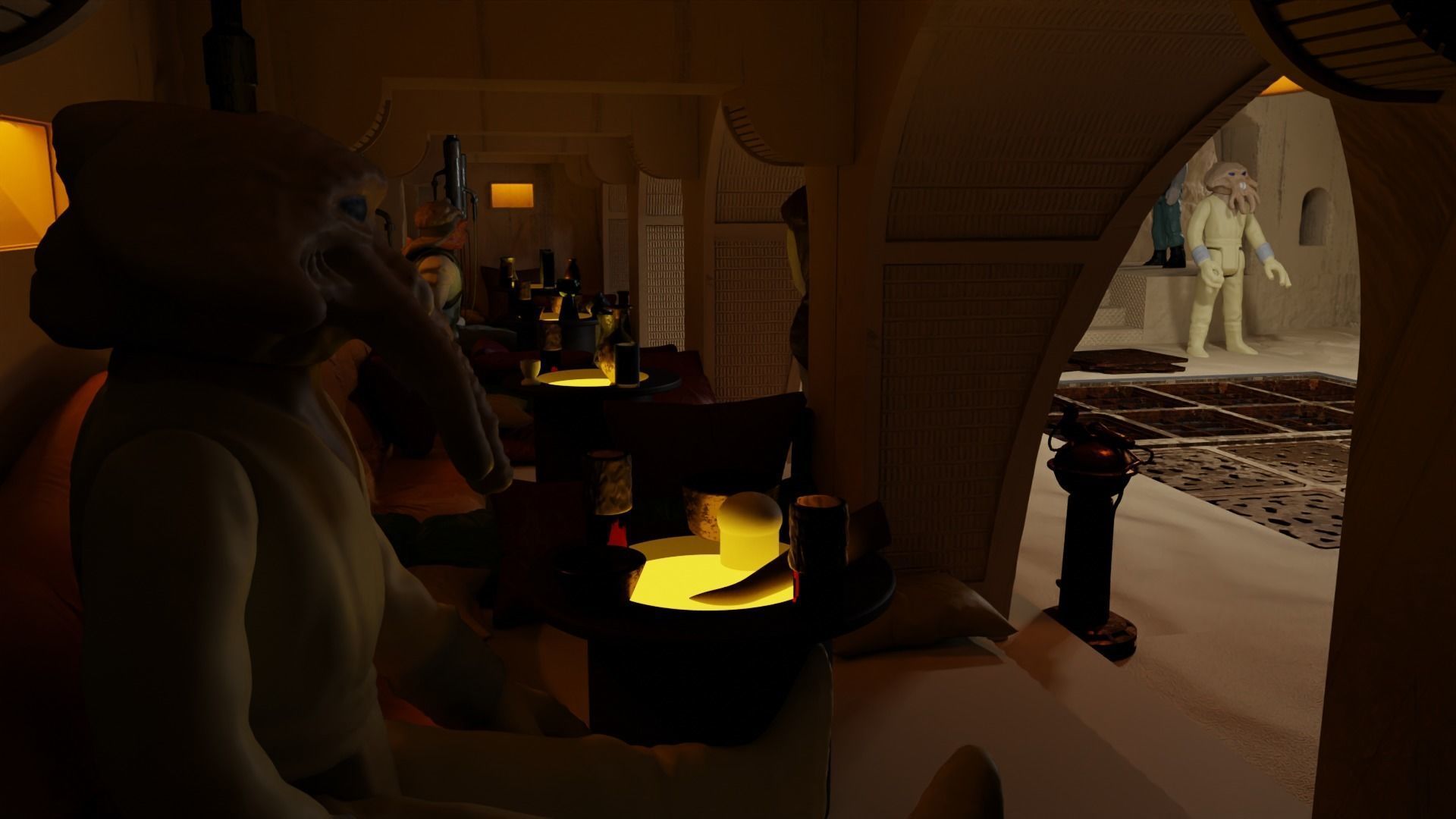 Jabbas Throne Room-Set 3a-Sofas and Cushions 1-18 scale Kenner 3D print model_15