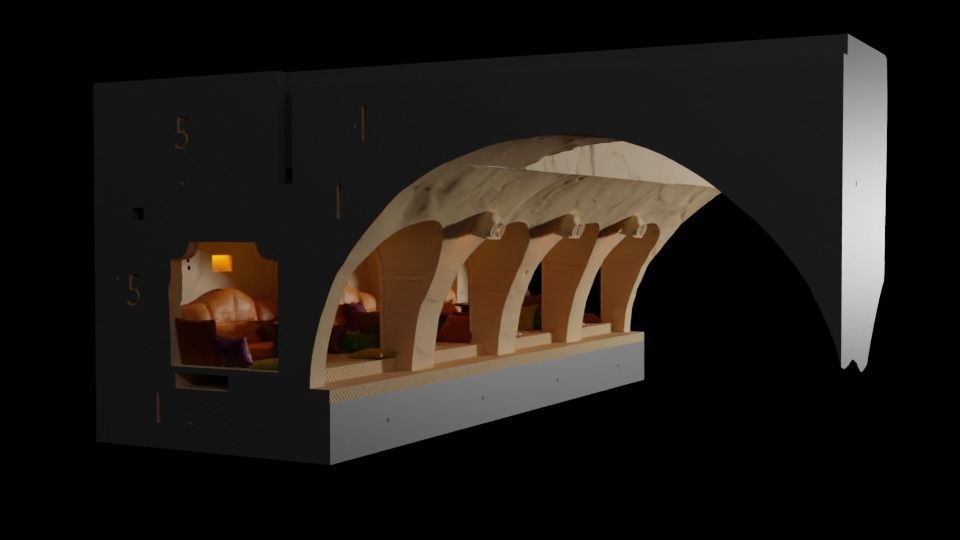 Jabbas Throne Room-Set 3a-Sofas and Cushions 1-18 scale Kenner 3D print model_12