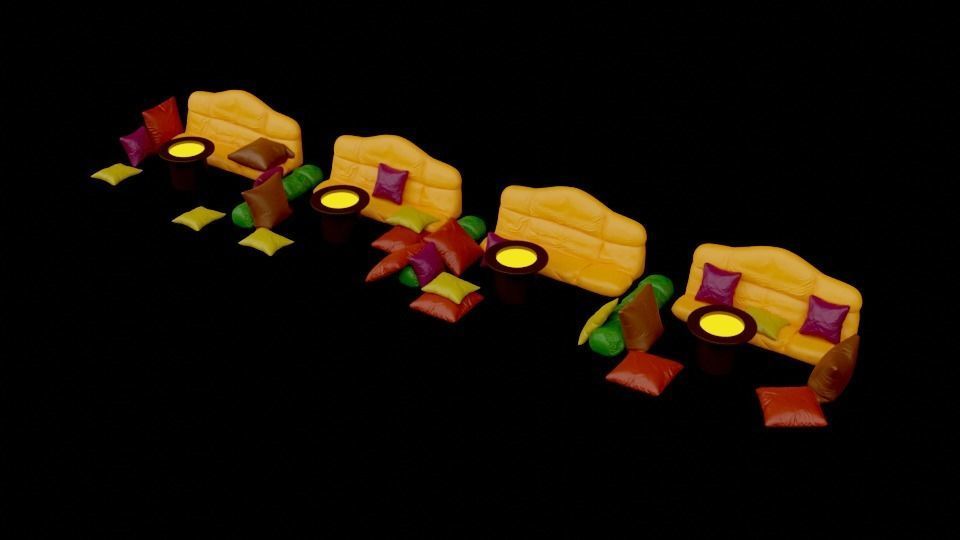 Jabbas Throne Room-Set 3a-Sofas and Cushions 1-18 scale Kenner 3D print model_2