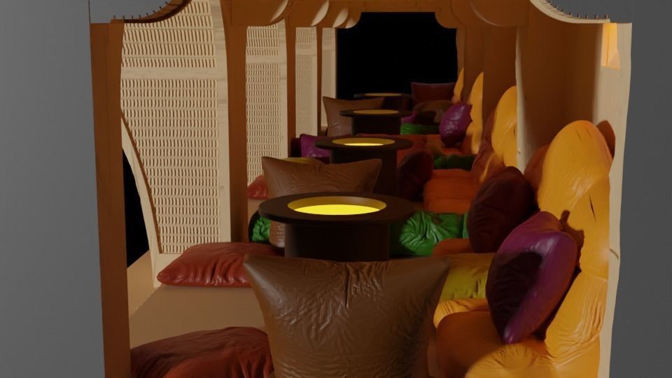 Jabbas Throne Room - Set 3a - Sofas and Cushions 1-12 scale 3D print model_12